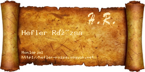 Hefler Rózsa névjegykártya